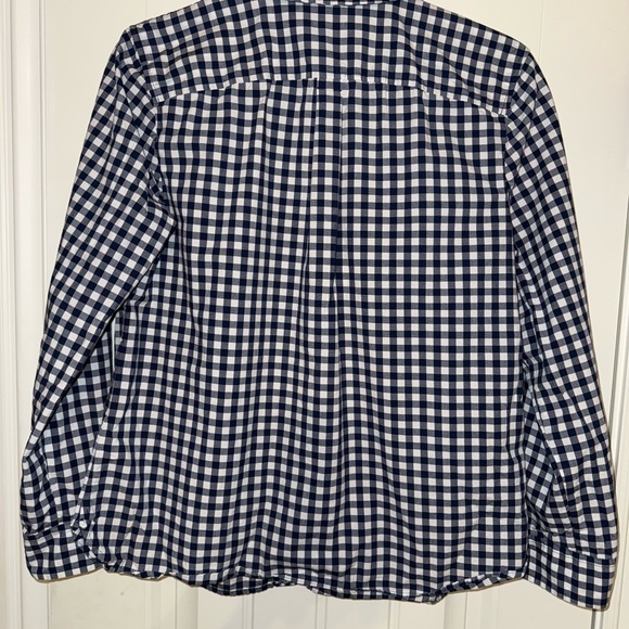 Talbots Women's Navy and White Checkered Button Down Shirt sz Medium - Picture 7 of 7